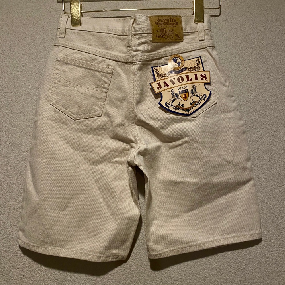 Javolis‎ Jeans Shorts Vintage High Waist Beige Denim New with Tags